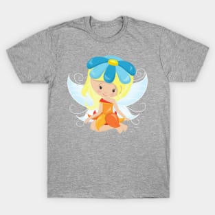 Cute Fairy, Magic Fairy, Blonde Hair, Flowers T-Shirt